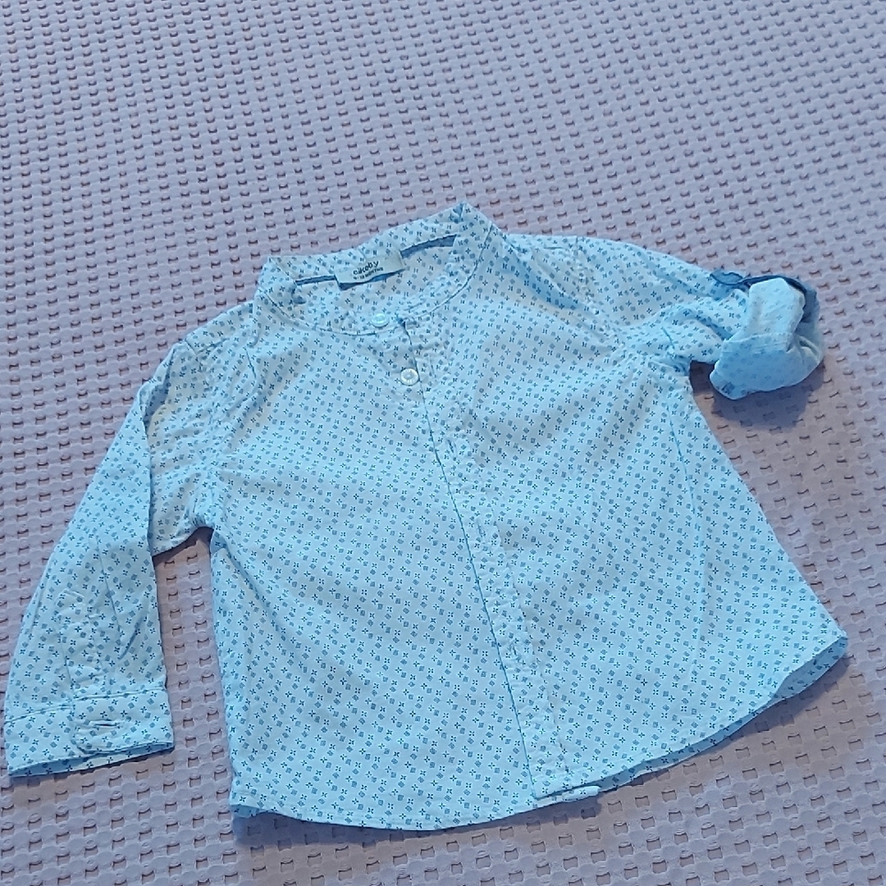 White Polka Dot Button Down Shirt Lightweight Fabric